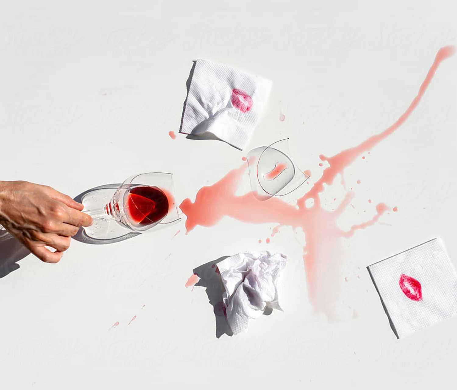 ZERO plastic free wipes red wine spill